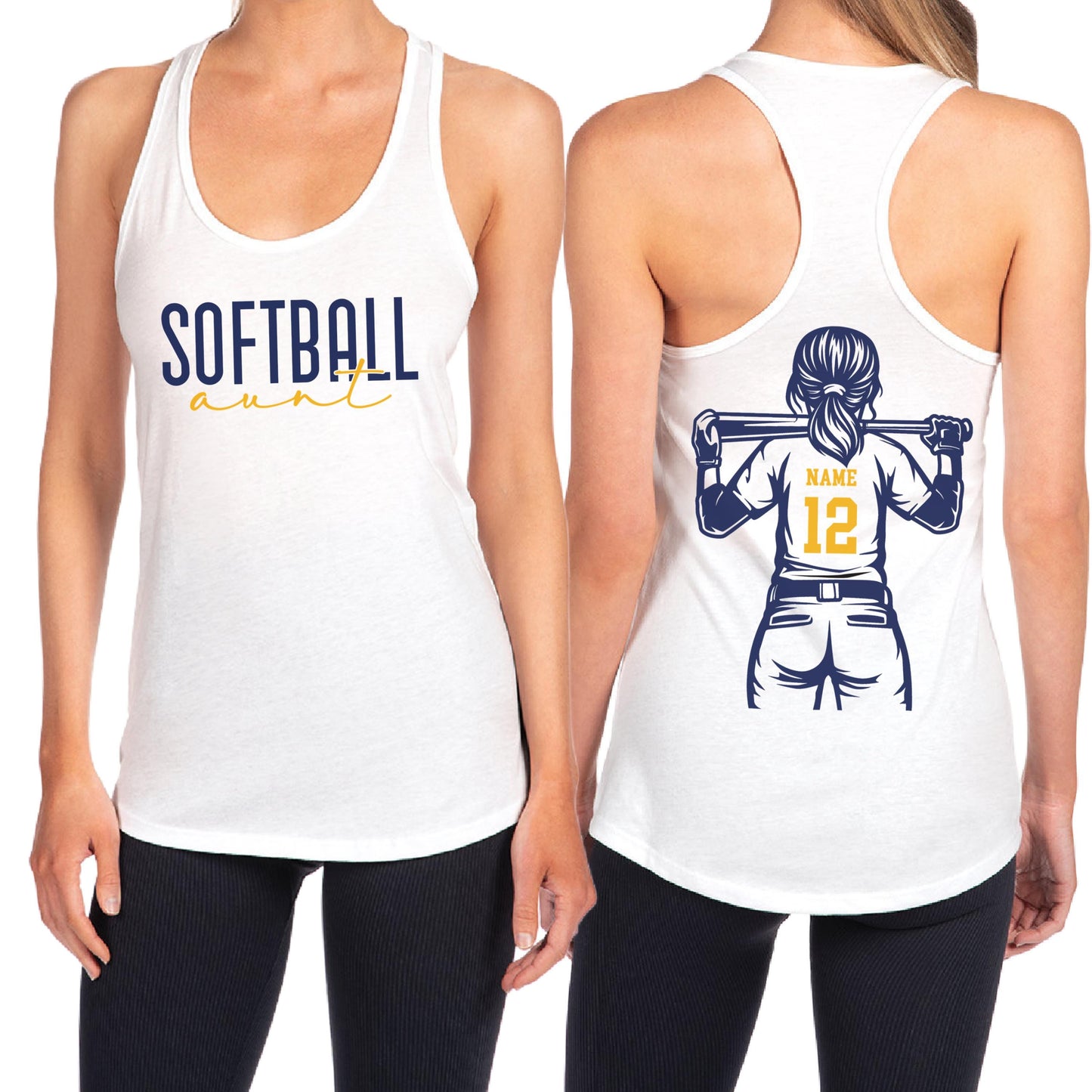 Custom Softball Racerback Tank Top - Player Graphic with Name and Number