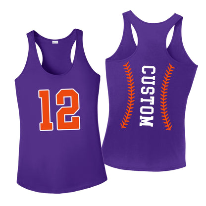 Custom Moisture Wicking Baseball Number Racerback Tank Top