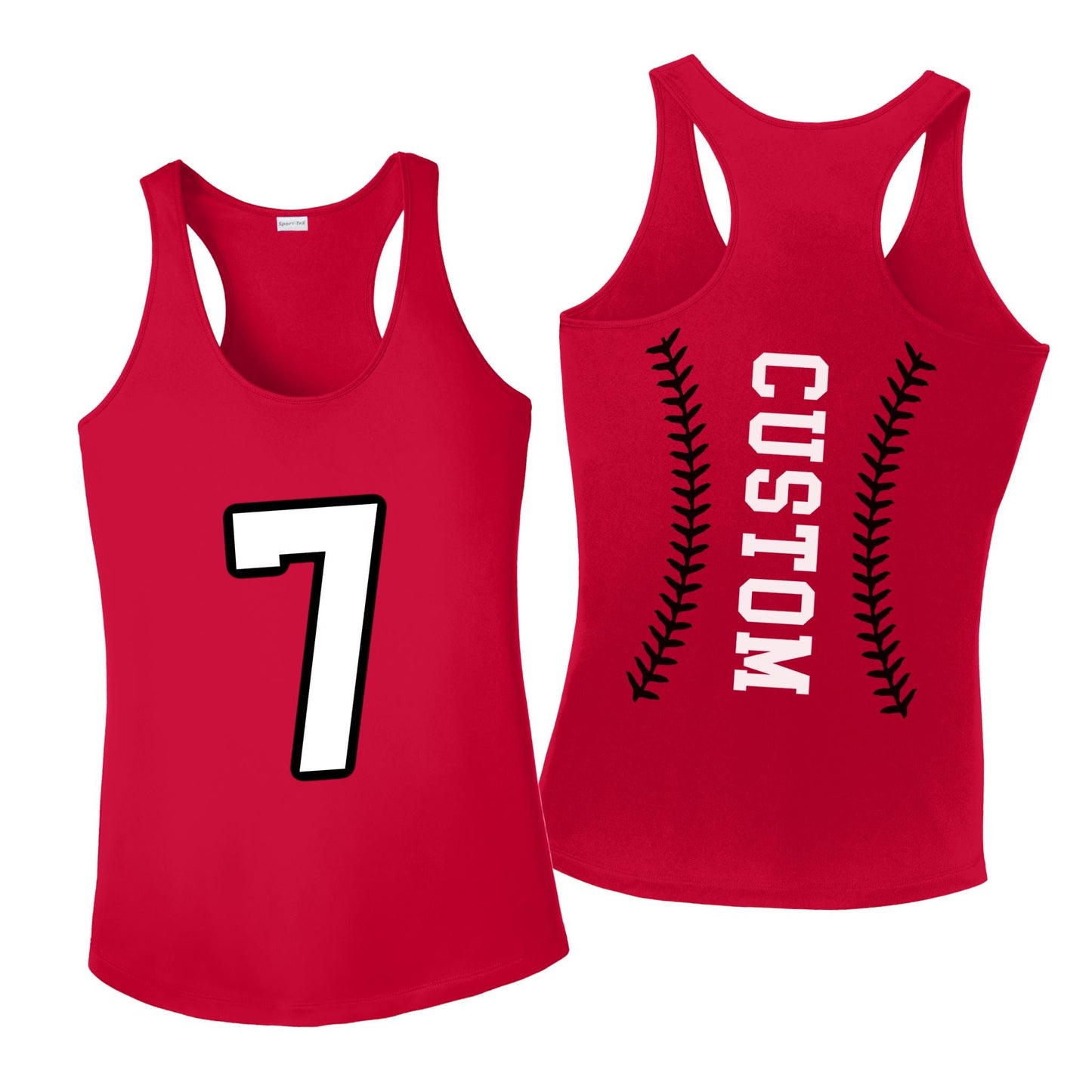 Custom Moisture Wicking Baseball Number Racerback Tank Top