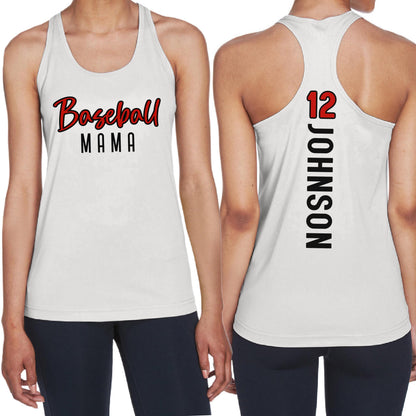 Custom Moisture Wicking Baseball Mom Racerback Tank Top