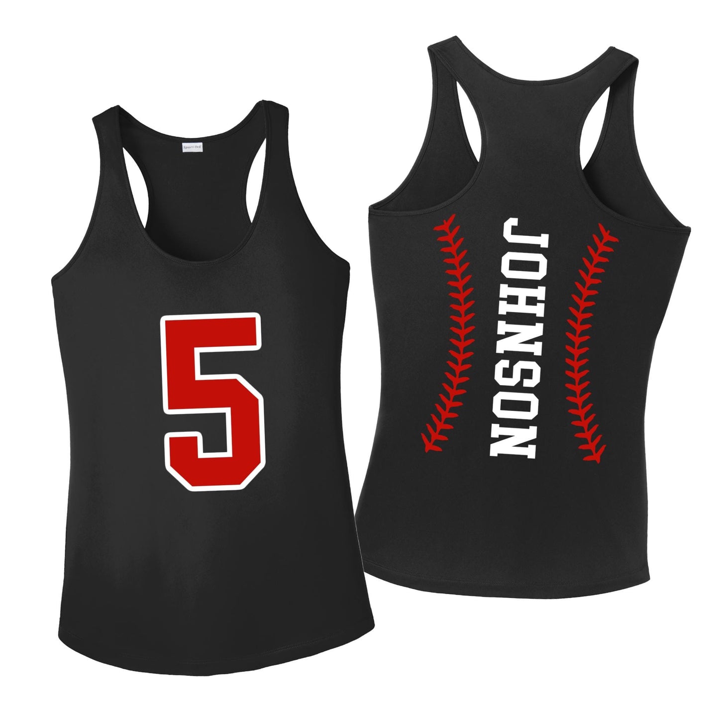 Custom Moisture Wicking Baseball Number Racerback Tank Top