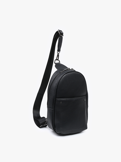 Sling Bag with Double Zip and Removable Strap
