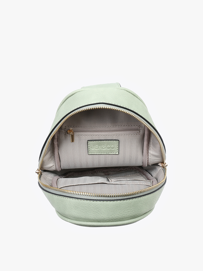 Sling Bag with Double Zip and Removable Strap