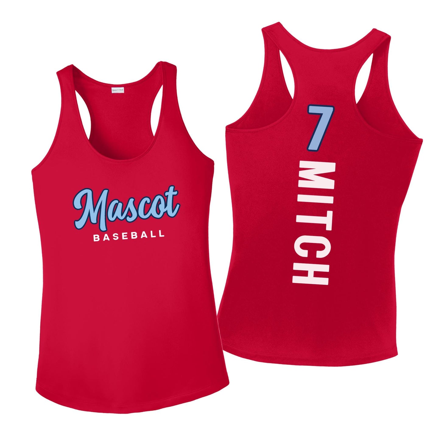 Custom Moisture Wicking Baseball Racerback Tank Top