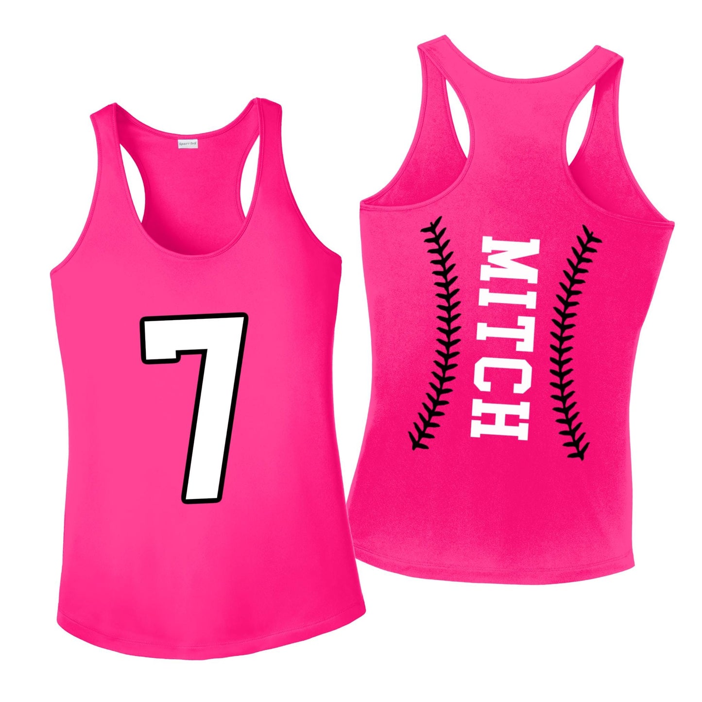 Custom Moisture Wicking Baseball Number Racerback Tank Top