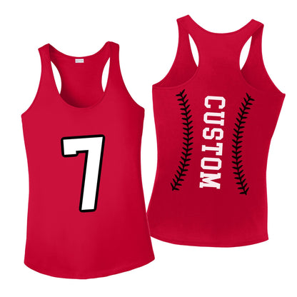 Custom Moisture Wicking Softball Number Tank Top