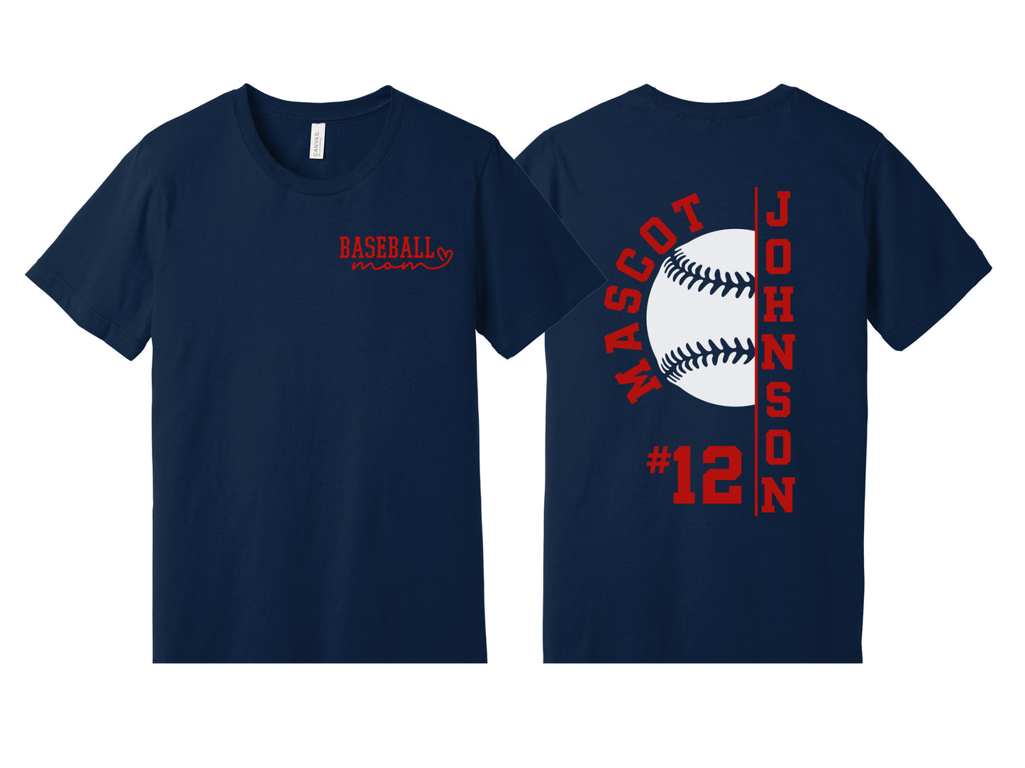 Baseball Mom Shirt – Personalize with Your Team, Name & Jersey Number
