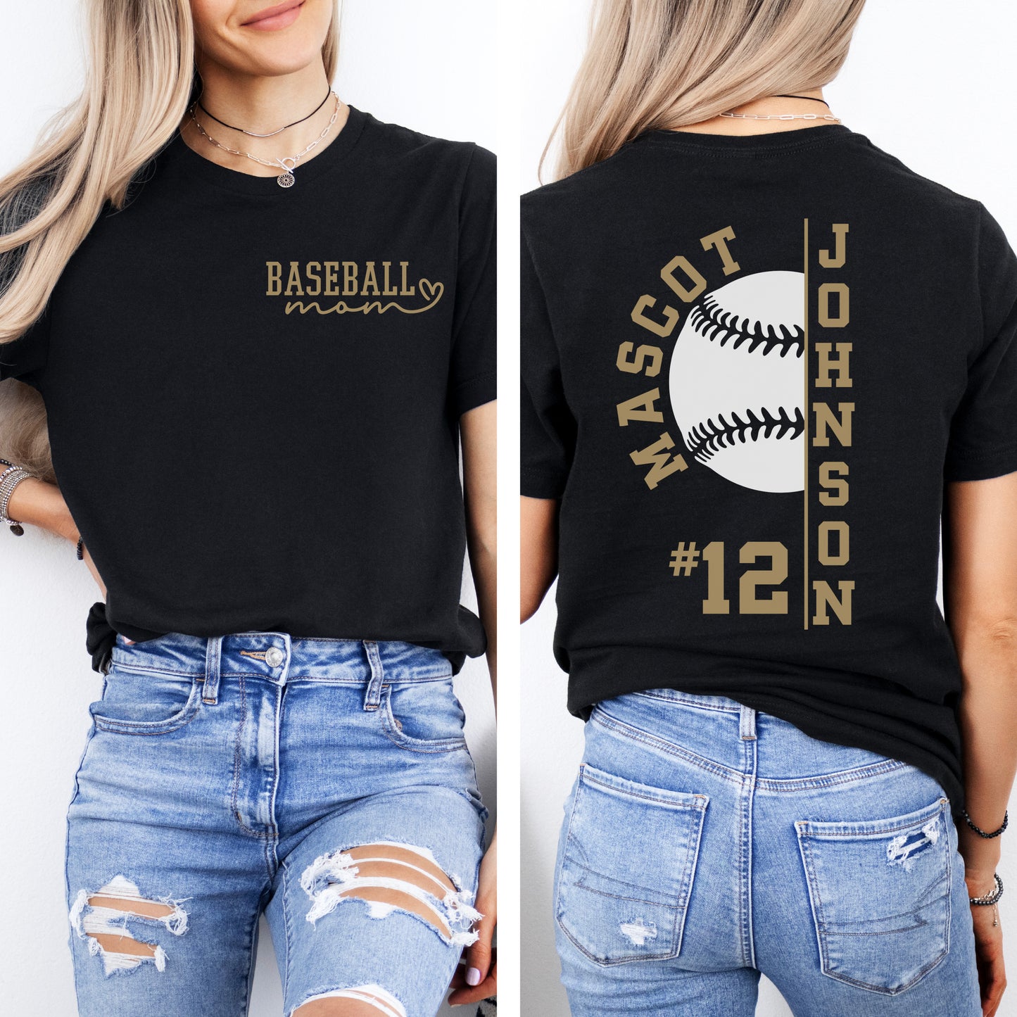 Baseball Mom Shirt – Personalize with Your Team, Name & Jersey Number