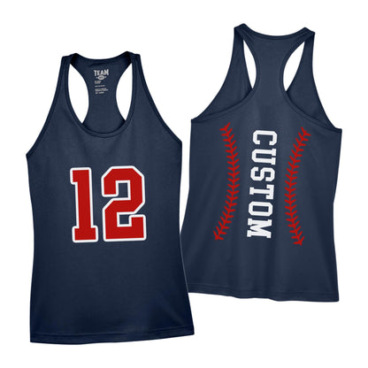 Custom Moisture Wicking Baseball Number Racerback Tank Top