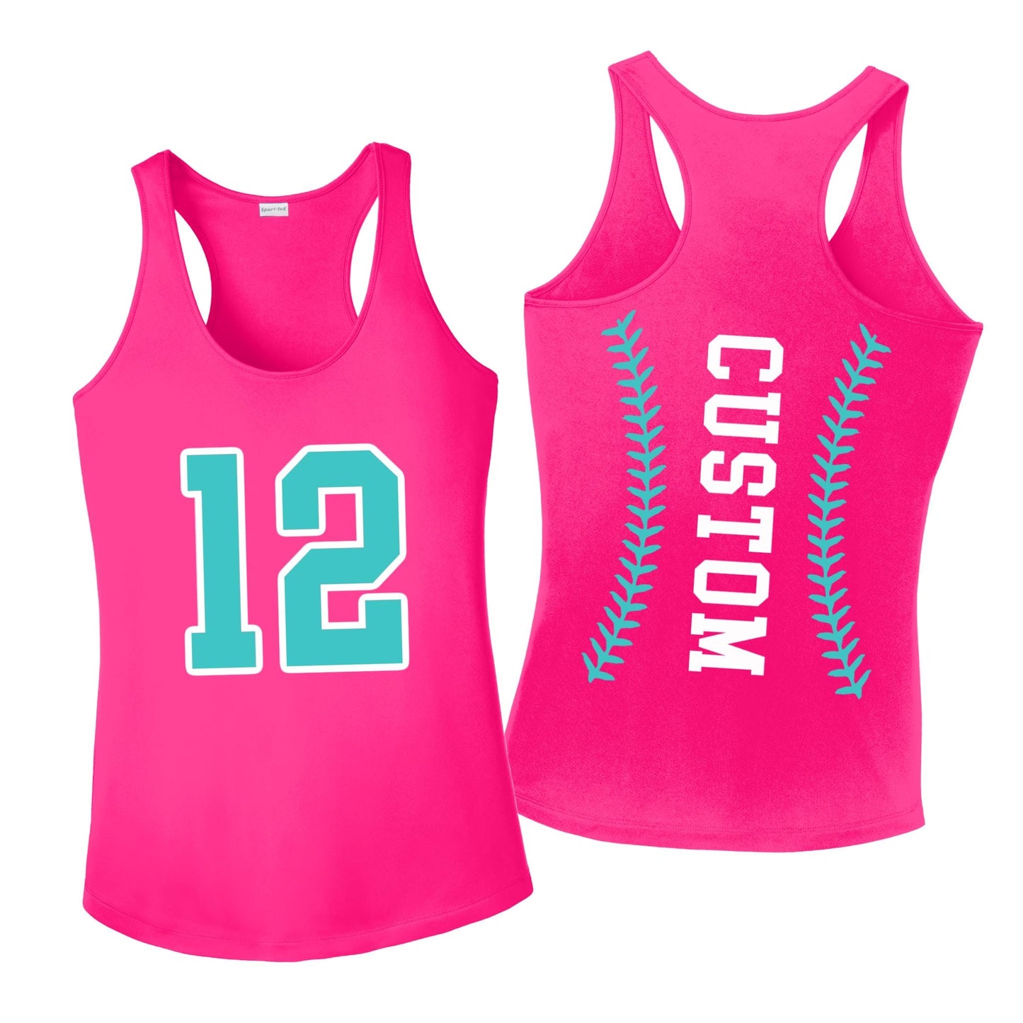 Custom Moisture Wicking Softball Number Tank Top