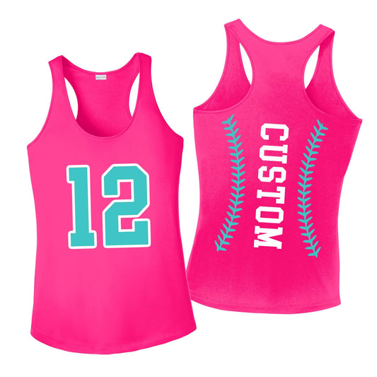 Custom Moisture Wicking Softball Number Tank Top