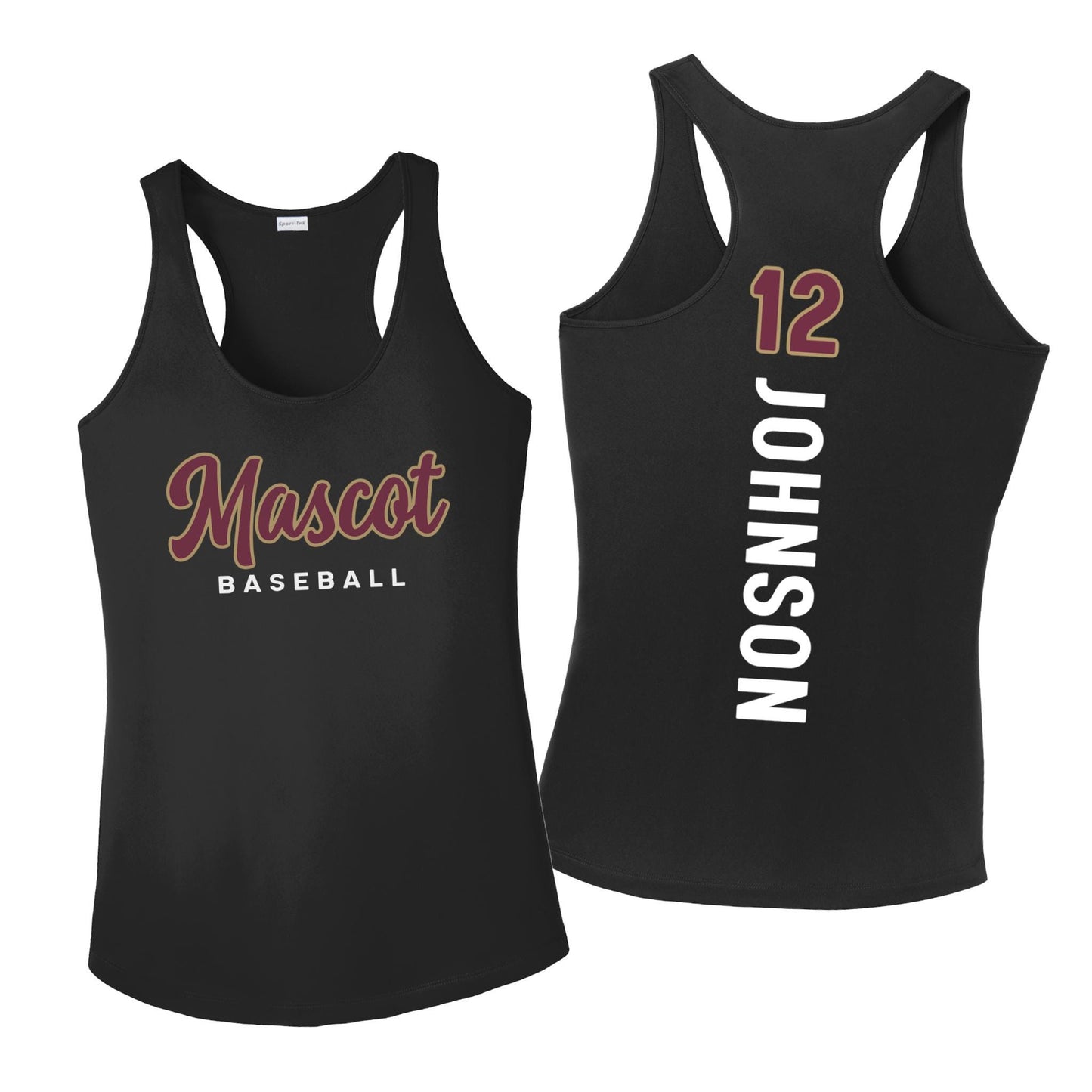 Custom Moisture Wicking Baseball Racerback Tank Top