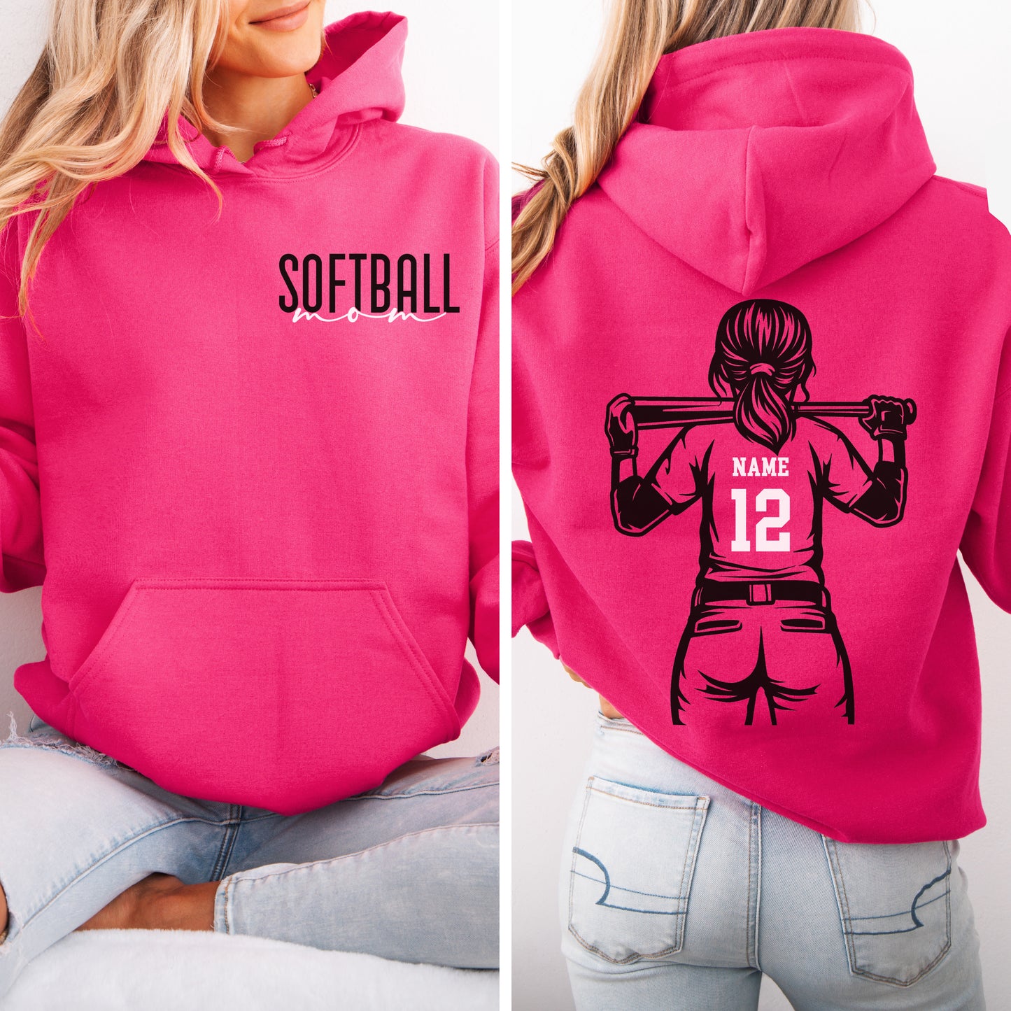 Custom Softball Sweatshirt – Personalized Team Name, Player Name & Number